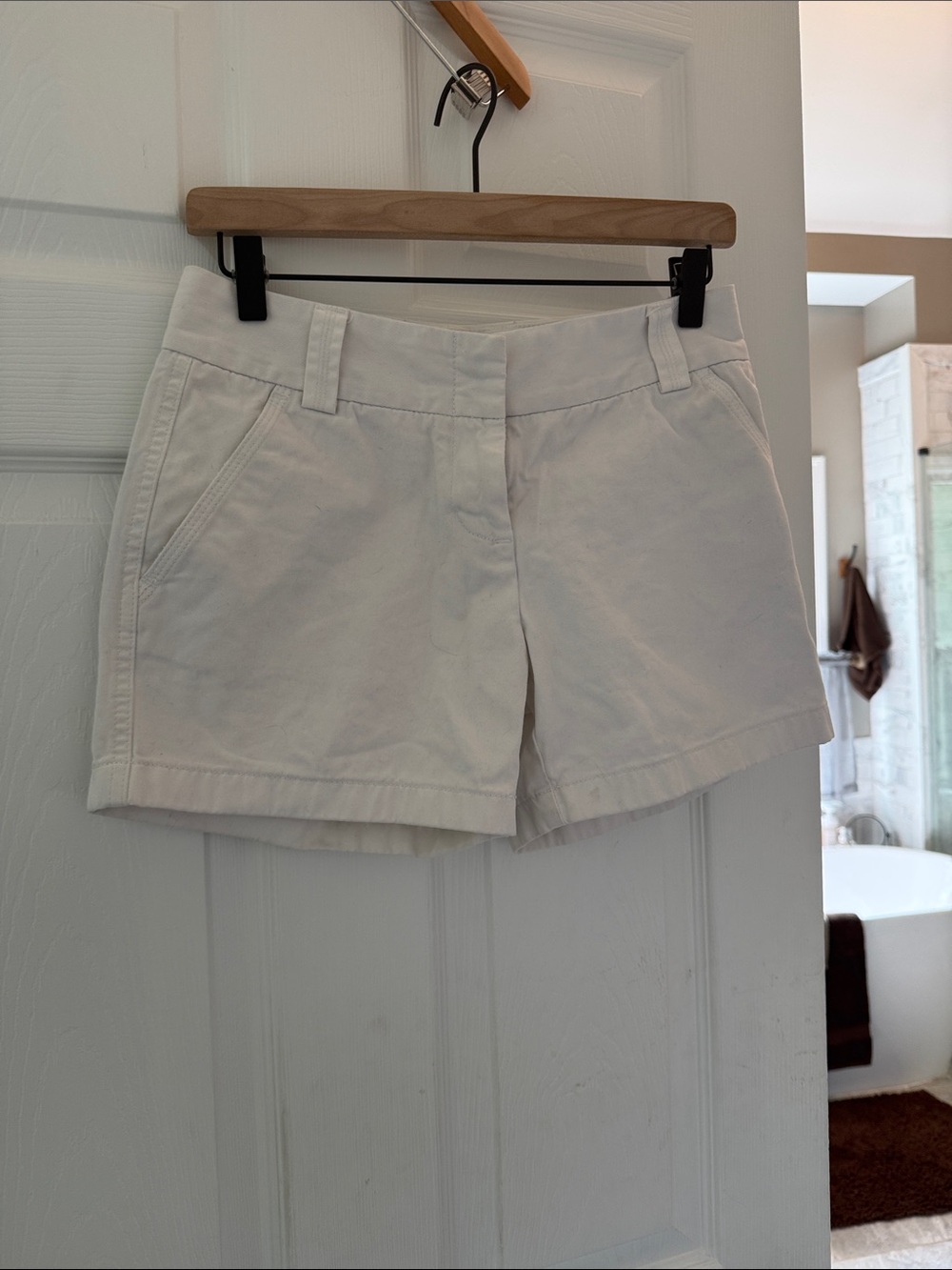 J. Crew White 100% Cotton Classic Mid-rise City Fit Shorts
